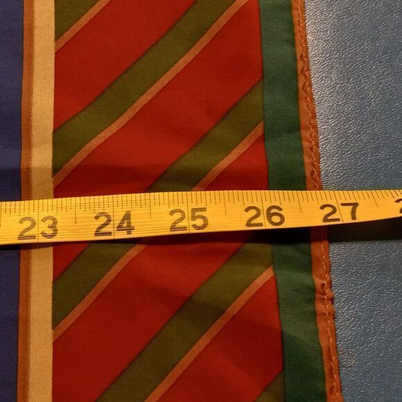 Lots of stripes in Blue Red Green and Gold Scarf Granny chic, Grandma core - Picture 3 of 7